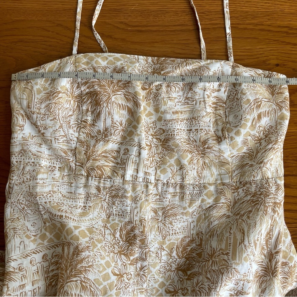 Lilly Pulitzer Jorgian Linen Midi Dress Palm Beach Paradise Size 12 - Picture 13 of 13